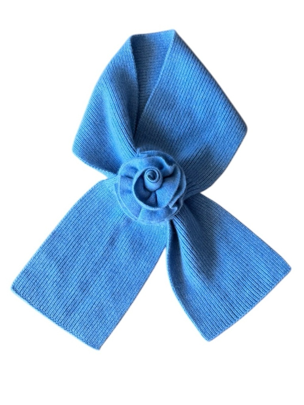 Portolano Cashmere Loop Scarf Light Blue Flower Pull Through